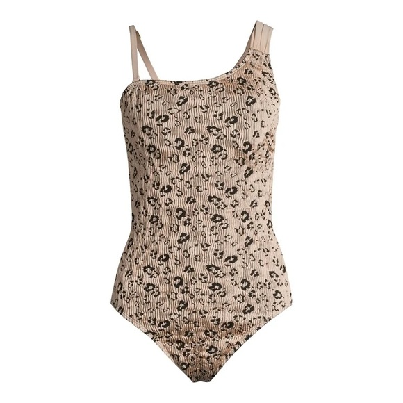 Time and Tru Women's Leopard Jacquard One-Piece Swimsuit - Picture 14 of 16